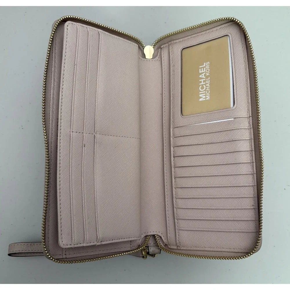 Michael Kors Jet Set Leather Phone Case Wristlet Wallet
